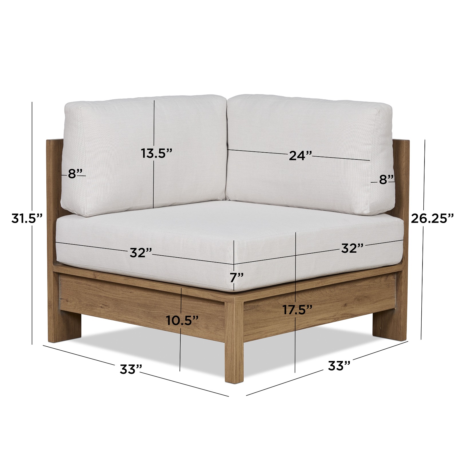 Stratton Outdoor Sectional Couch With Woven Cord and Coated Metal Frame to Look Like Wood by Real Flame