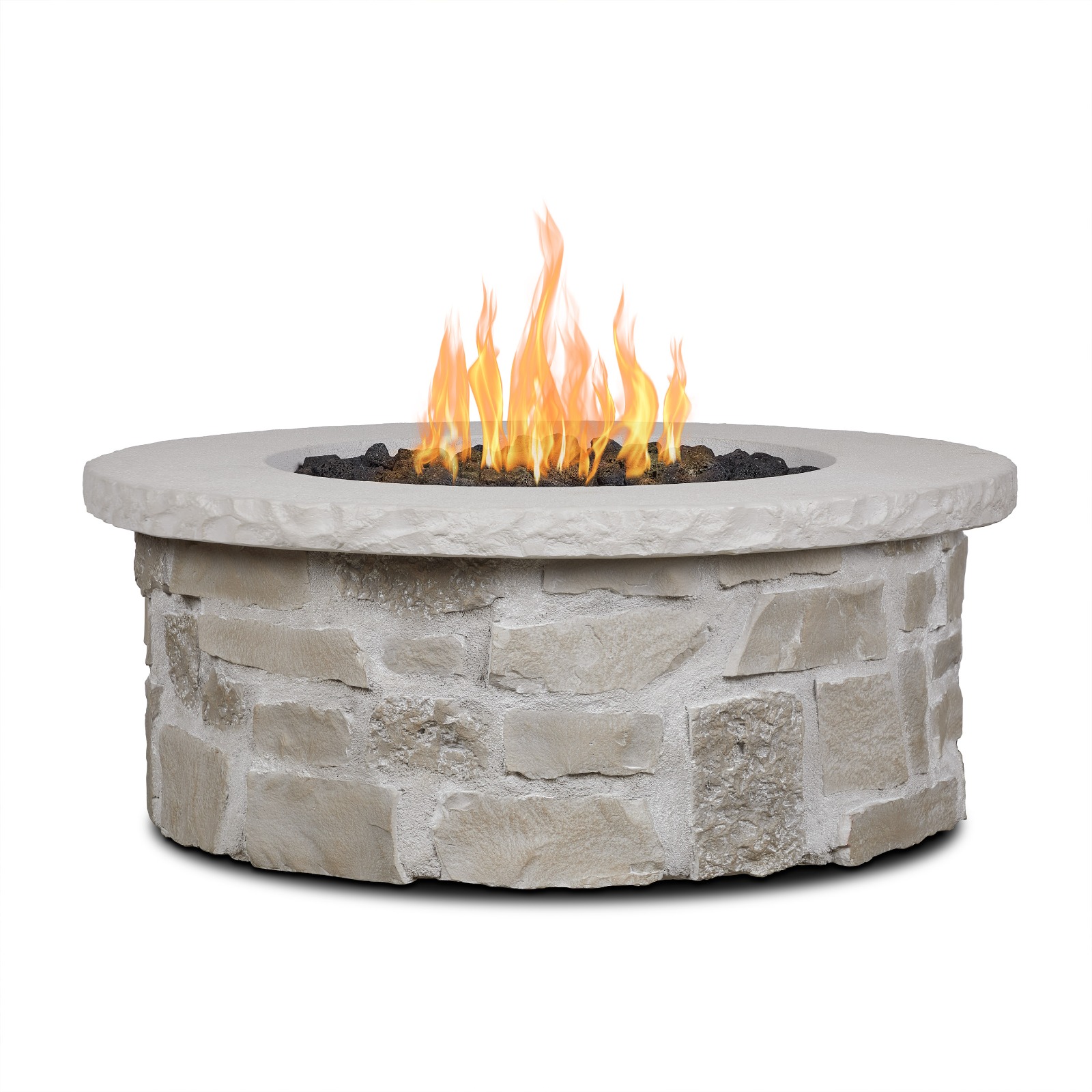 Scottsdale Stone Outdoor Propane Outdoor Fire Pit Table Made of Fake Stone Outdoor Fireplace by Real Flame