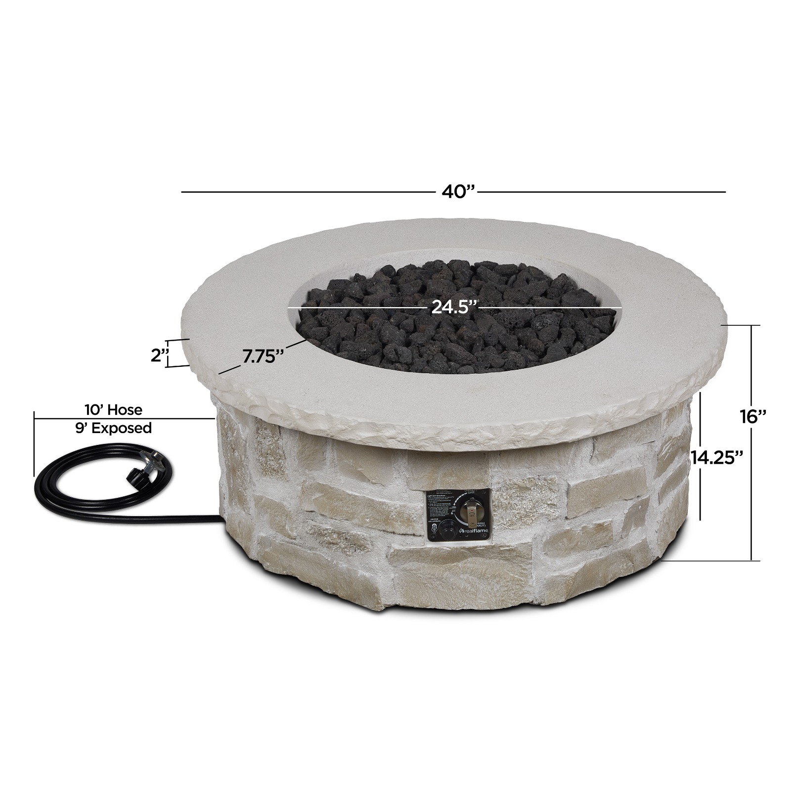 Scottsdale Stone Outdoor Propane Outdoor Fire Pit Table Made of Fake Stone Outdoor Fireplace by Real Flame