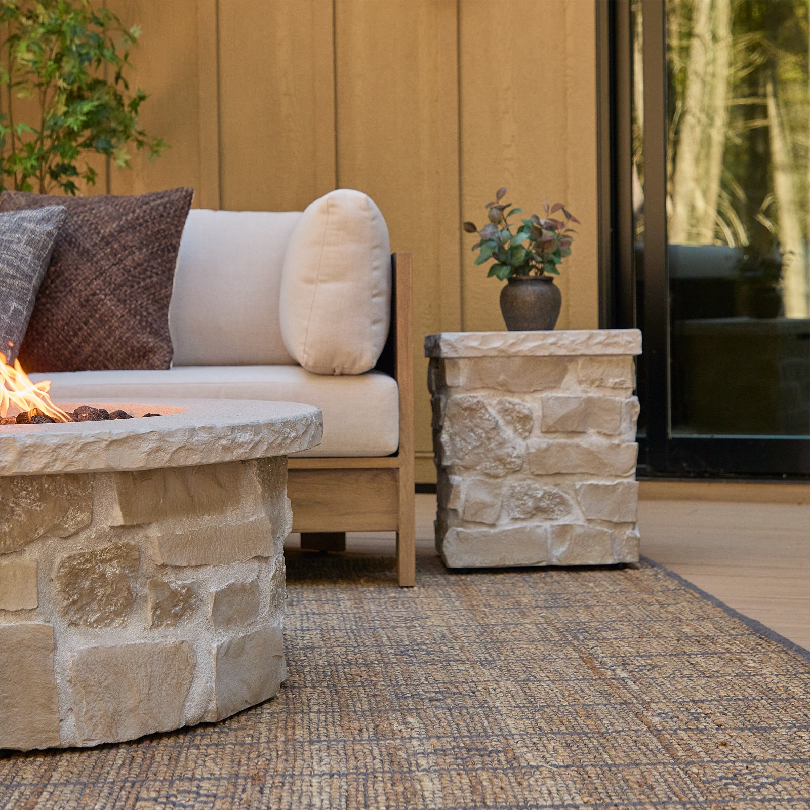 Scottsdale Propane Tank Cover and Side Table for Outdoor Fire Pit by Real Flame