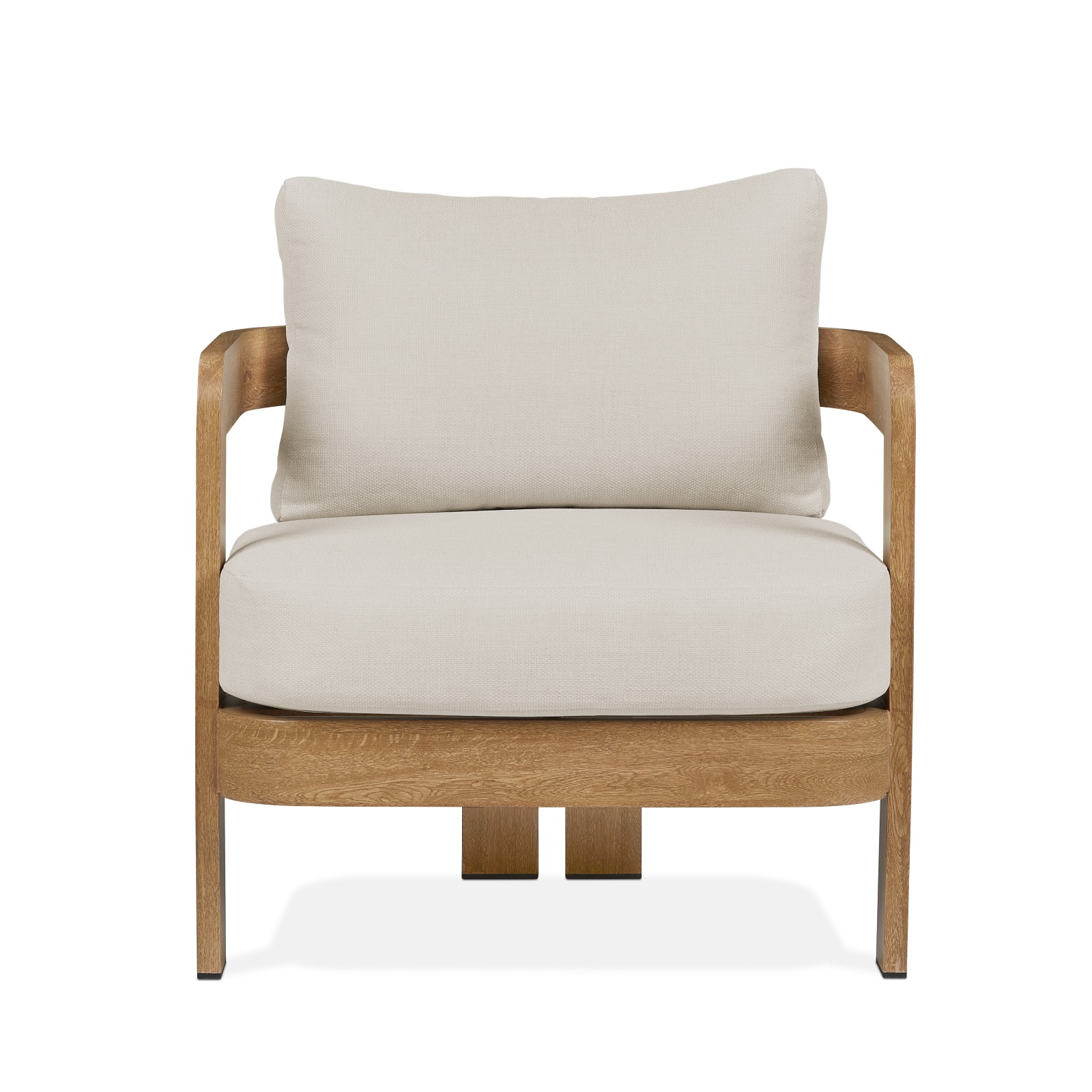 Arlo Outdoor Chair Aluminum With a Weathered Wood Finish With Off White Cushions Patio Furniture by Real Flame