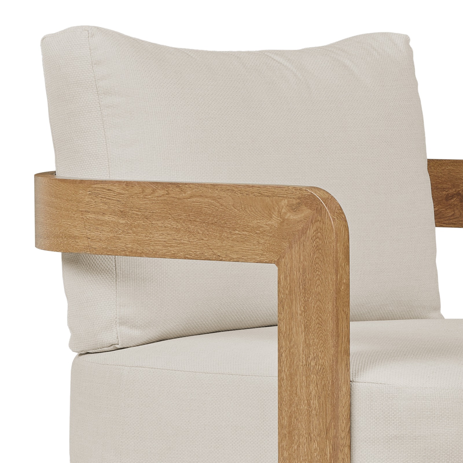 Arlo Outdoor Chair Aluminum With a Weathered Wood Finish With Off White Cushions Patio Furniture by Real Flame