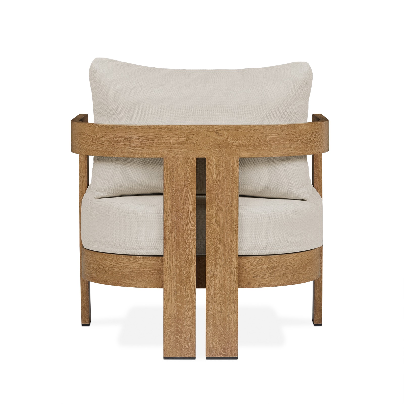 Arlo Outdoor Chair Aluminum With a Weathered Wood Finish With Off White Cushions Patio Furniture by Real Flame