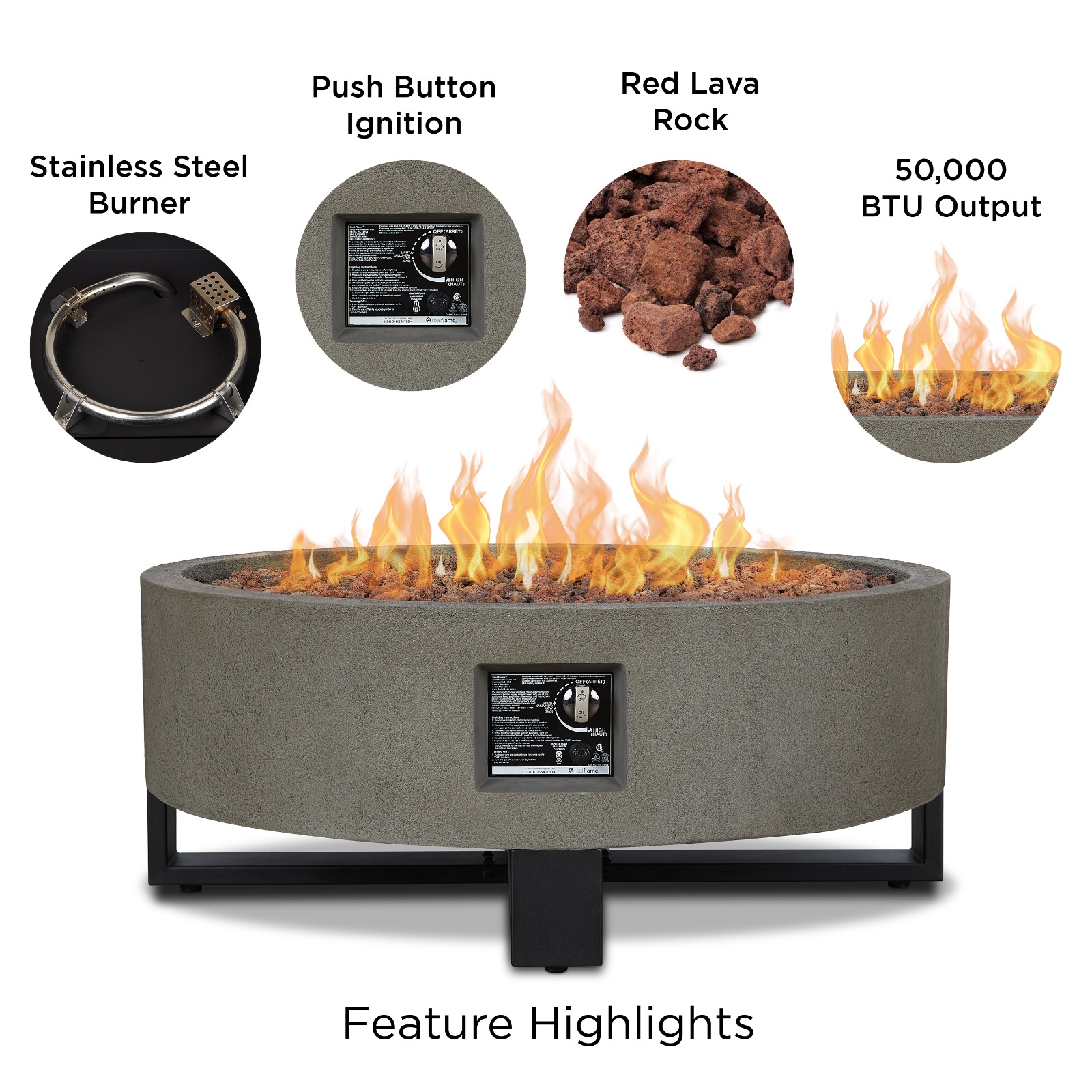 Idledale Propane Fire Pit Fire Bowl Outdoor Fireplace Fire Table for Backyard or Patio