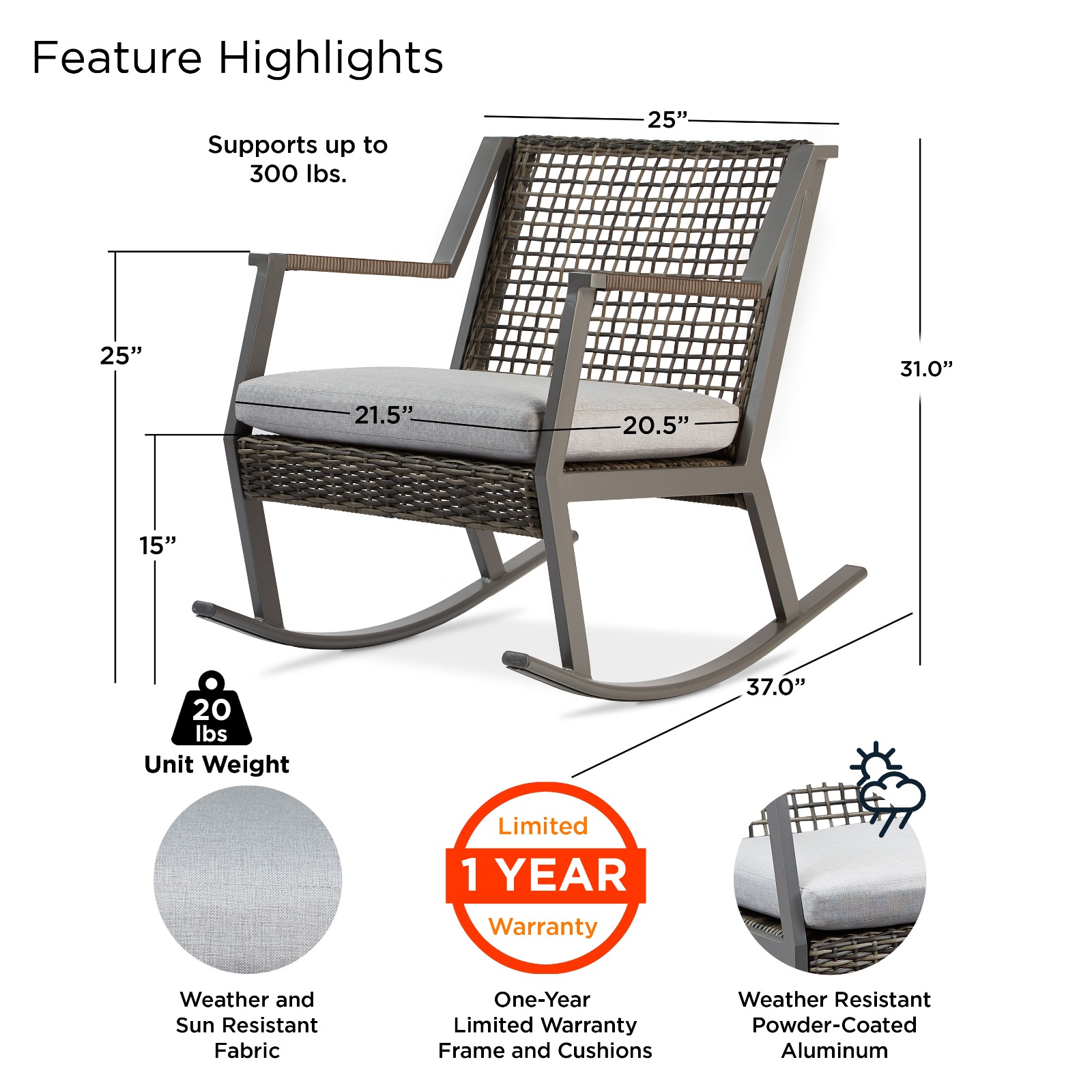 Calvin Outdoor Chair Set Rocking Chair Patio Chair Set Patio Furniture