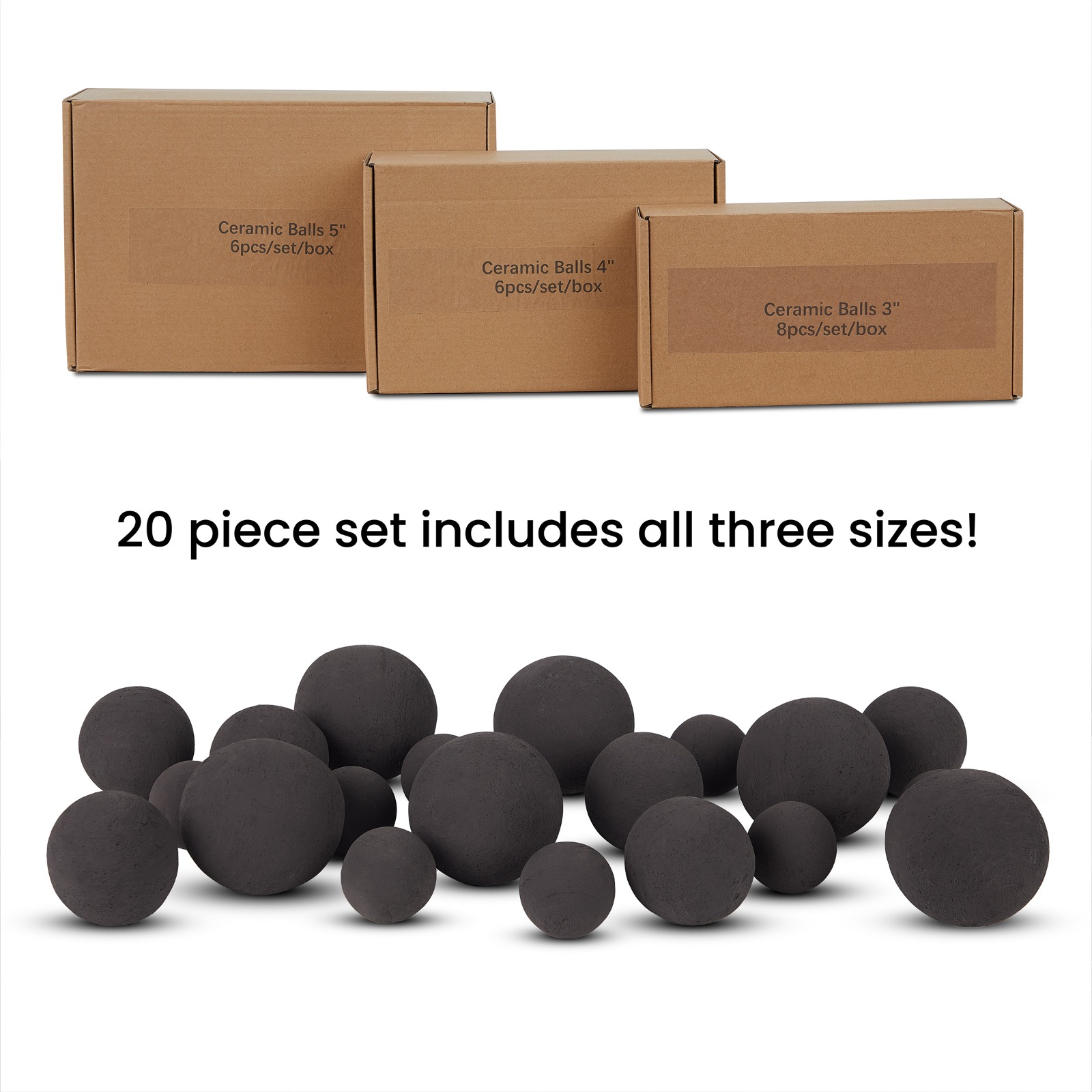 20-piece Outdoor Fire Pit Ball Set For Indoor Fireplaces or Outdoor Fireplaces, Fire Pits or Fire Tables