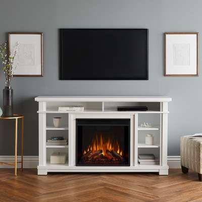 Belford Indoor Electric Fireplace Entertainment Center TV Stand Media Cabinet Media Console Mantel Heater