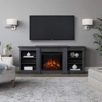 Fresno Indoor Electric Fireplace Entertainment Center TV Stand Media Cabinet Media Console Mantel Heater