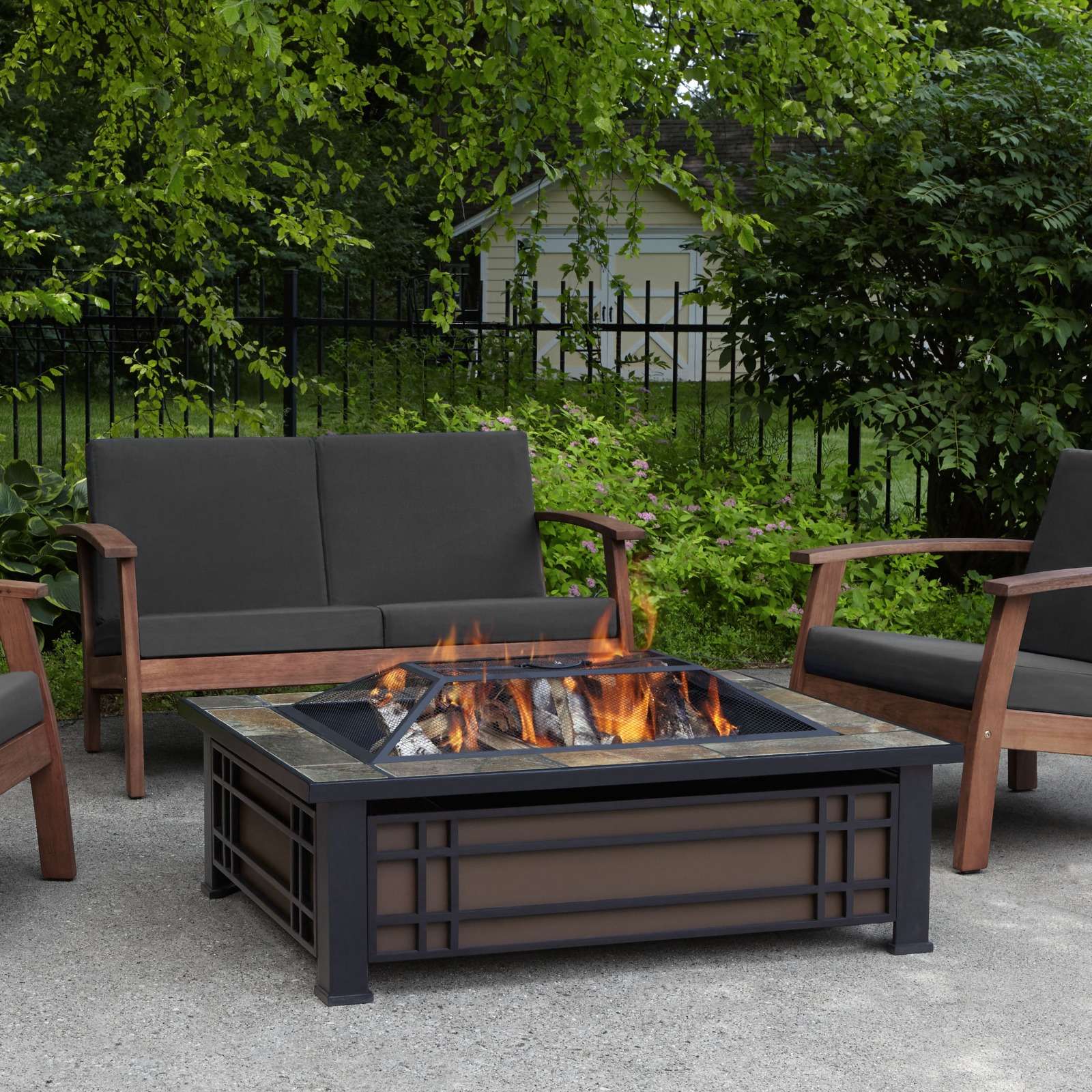 Hamilton Wood Burning Fire Pit by Real flame